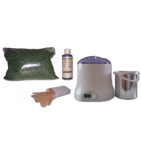 Cid Epil. Kit épilation 800 ml - Cire traditionnelle Verte 1 kg Perles