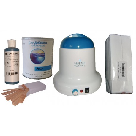 Kit épilation AZUR Pot 800 ml Cire jetable, huile, bandes