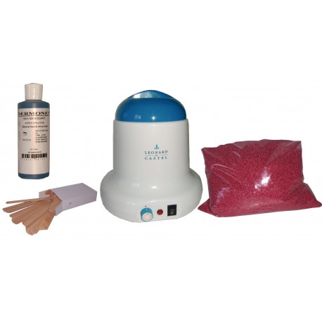 Kit épilation 800 ml - Cire Traditionnelle Rose 1 kg Pastilles