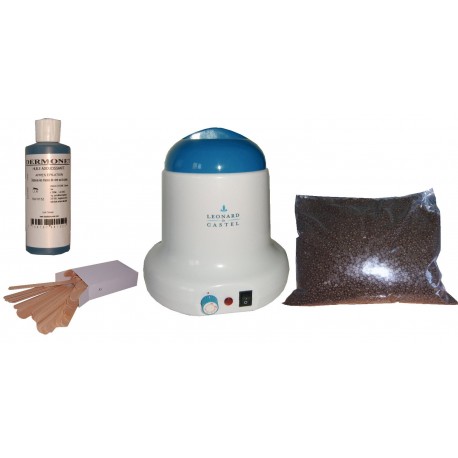 Kit épilation 800 ml - Cire pelable Chocolat 1 kg Pastilles