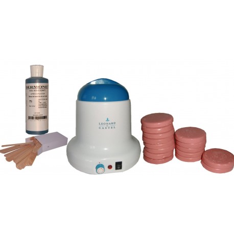Kit épilation 800 ml - 1 kg cire pelable galets ROSE