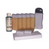 Kit d'épilation - 7x100 ml cire à épiler BLANCHE, bandes lisses, huile