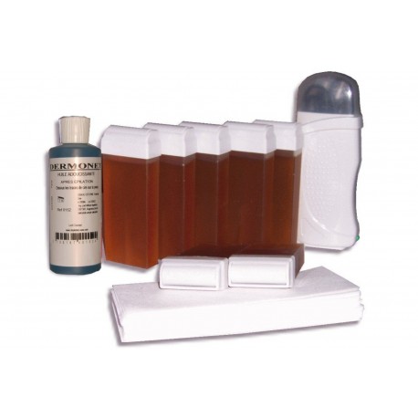 Kit d'épilation - 7x100 ml cire à épiler TOPAZ, bandes, huile