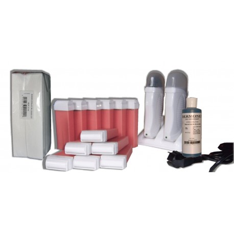 Kit épilation DUO -12 x 100 cire à épiler ROSE +250 bandes - Huile
