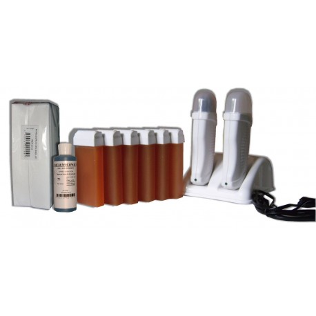 Kit épilation DUO - 6 MIEL Cire à épiler + 250 BANDES + HUILE 