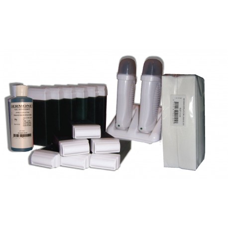 Kit épilation DUO -12 CHLORO cire à épiler +250 bandes + huile corporelle
