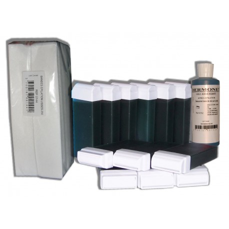 Cholorophylle - 12 Recharges de cire à épiler + 250 Bandes + Huile