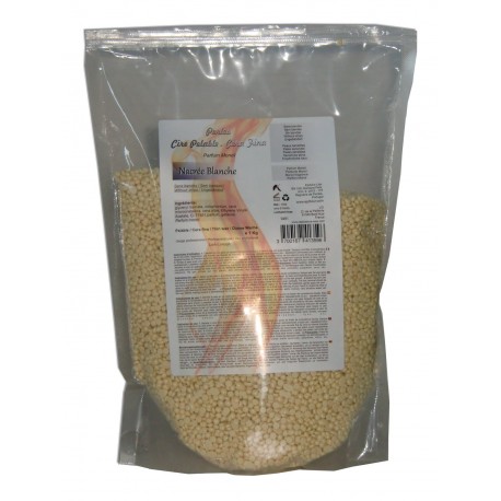 Cire pelable en perles nacrée blanche