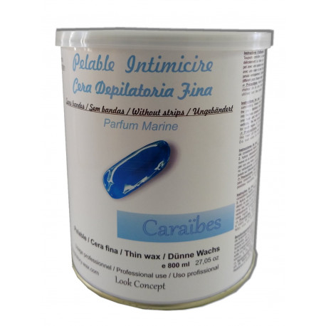 Pot 800 ml cire à épiler Pelable CARAÏBES, cire intégrale