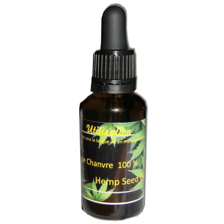 Huile de chanvre vierge 30 ml pour massage délicat