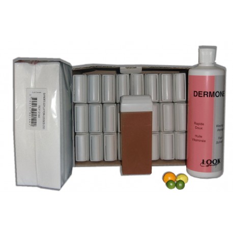 MIEL AGRUMES - Recharge cire roll on - 24x100 ml - Bandes, huile 500 ml
