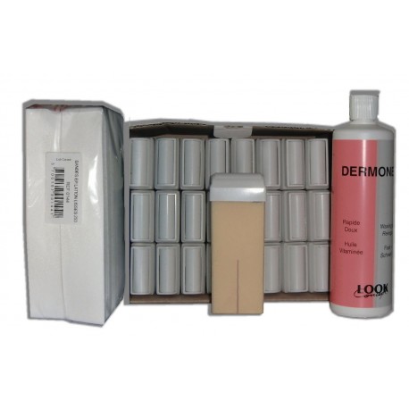 NACRE BLANCHE - Recharge cire roll on - 24 x 100ml - Bandes, huile 500 ml