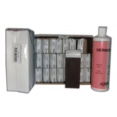 CHOCOLAT - Recharge cire roll on - 24x100 ml - Bandes, huile 500 ml