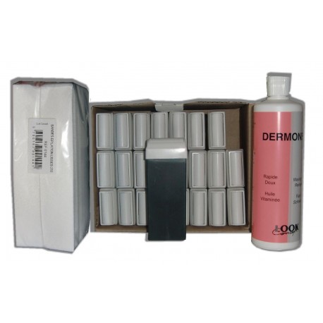 AZUR - Recharge cire roll on - 24 x 100 ml - Bandes, huile 500 ml